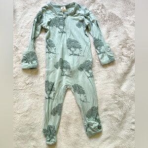 Kate Quinn Trees Long Sleeve Zipper Lenzing Modal Footie 3-6 Months